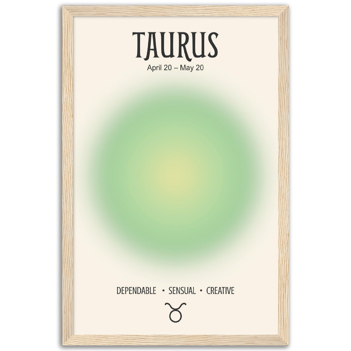 Taurus Positive Aura Zodiac Print