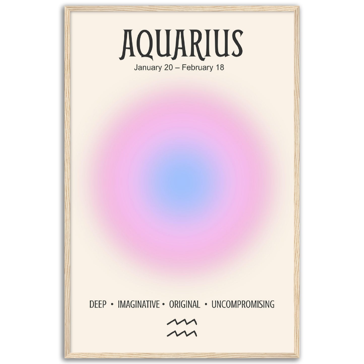 Aquarius Positive Aura Zodiac Print