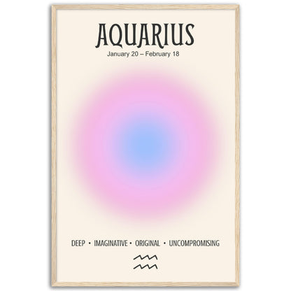 Aquarius Positive Aura Zodiac Print