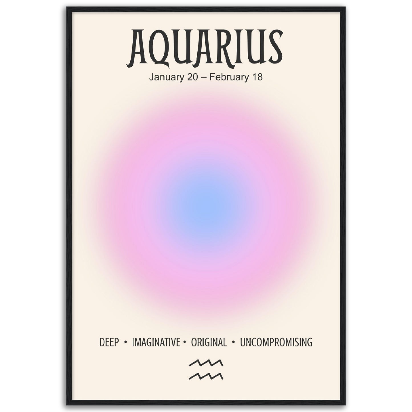 Aquarius Positive Aura Zodiac Print