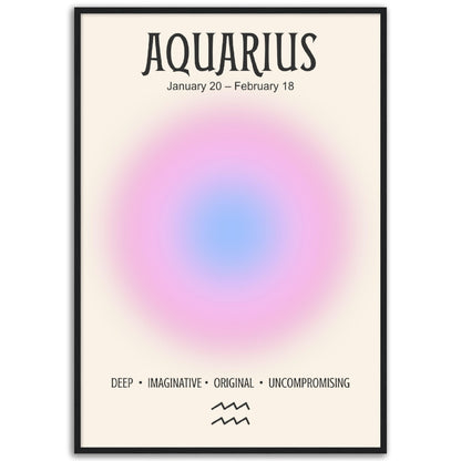 Aquarius Positive Aura Zodiac Print