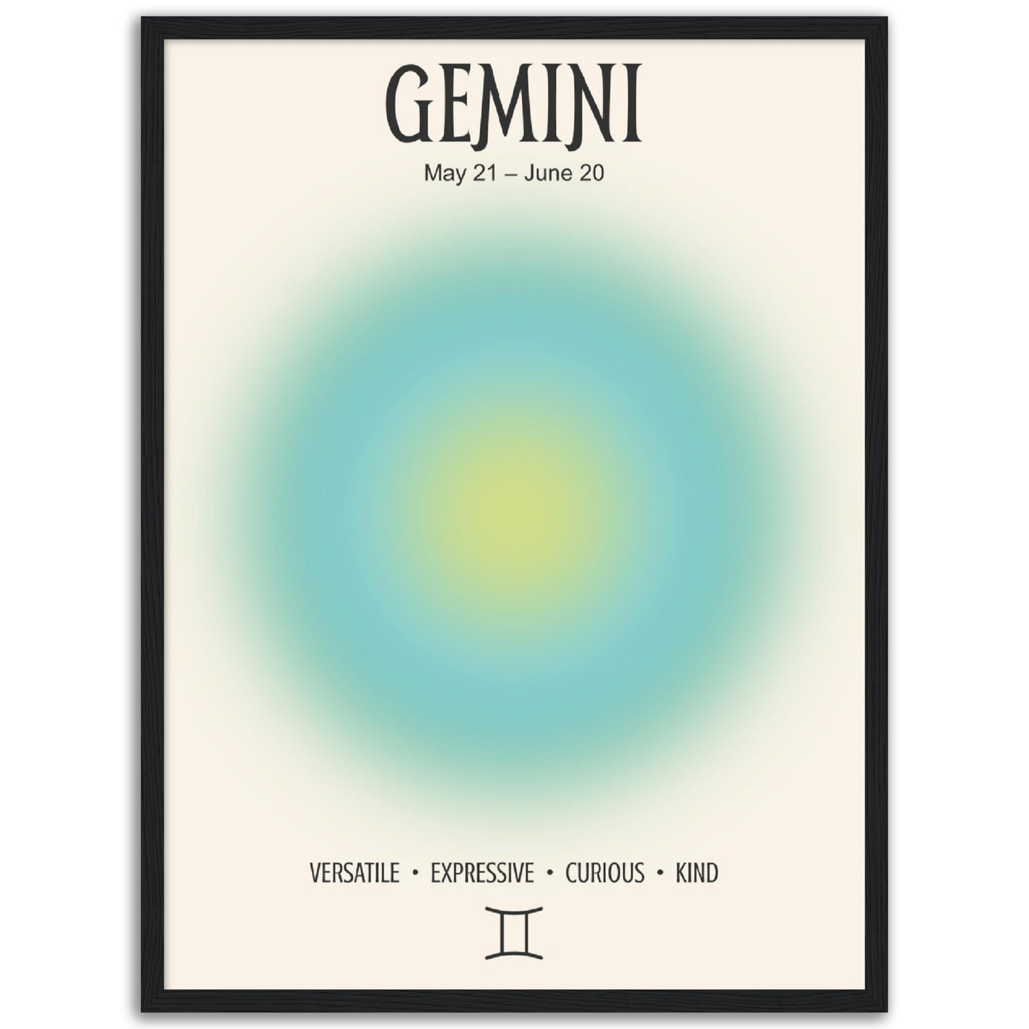 Gemini Positive Aura Zodiac Print