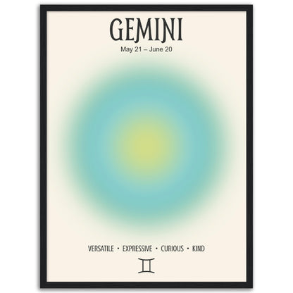 Gemini Positive Aura Zodiac Print