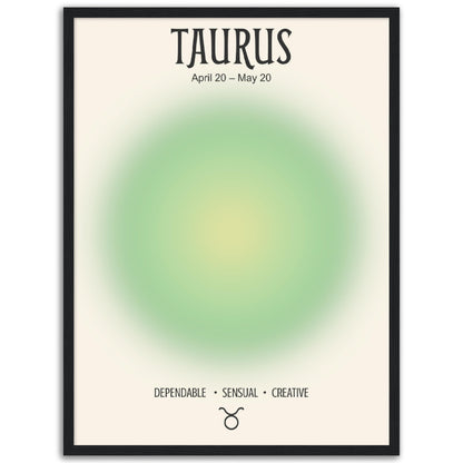 Taurus Positive Aura Zodiac Print