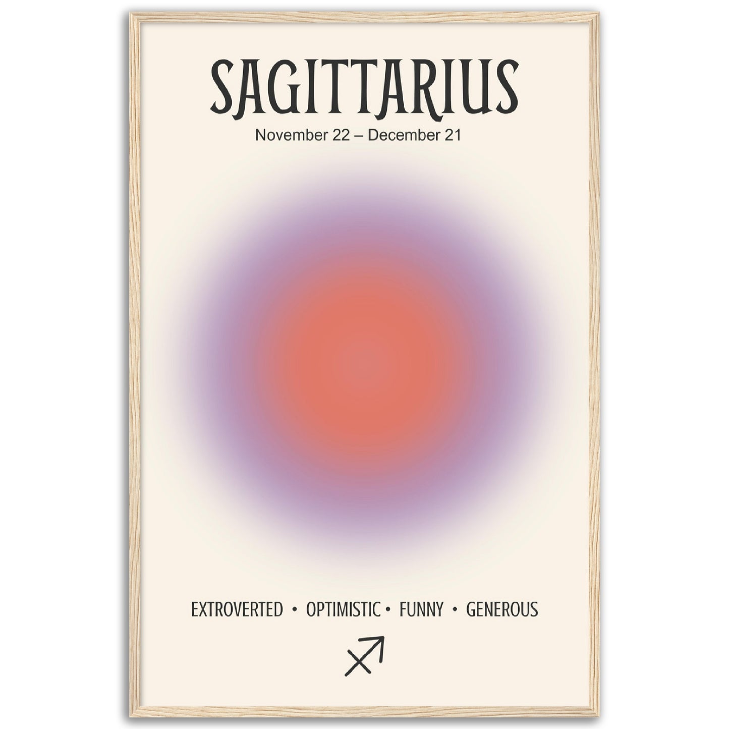 Sagittarius Positive Aura Zodiac Print