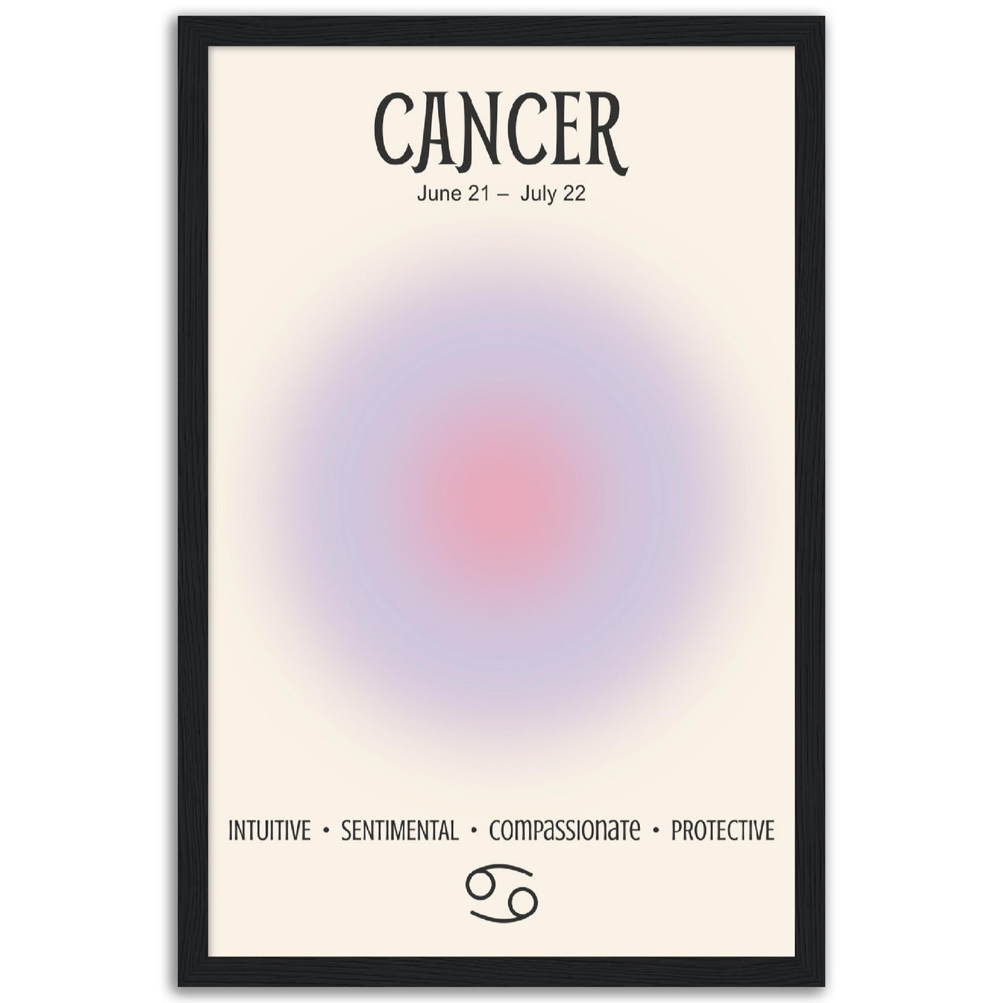 Cancer Positive Aura Zodiac Poster