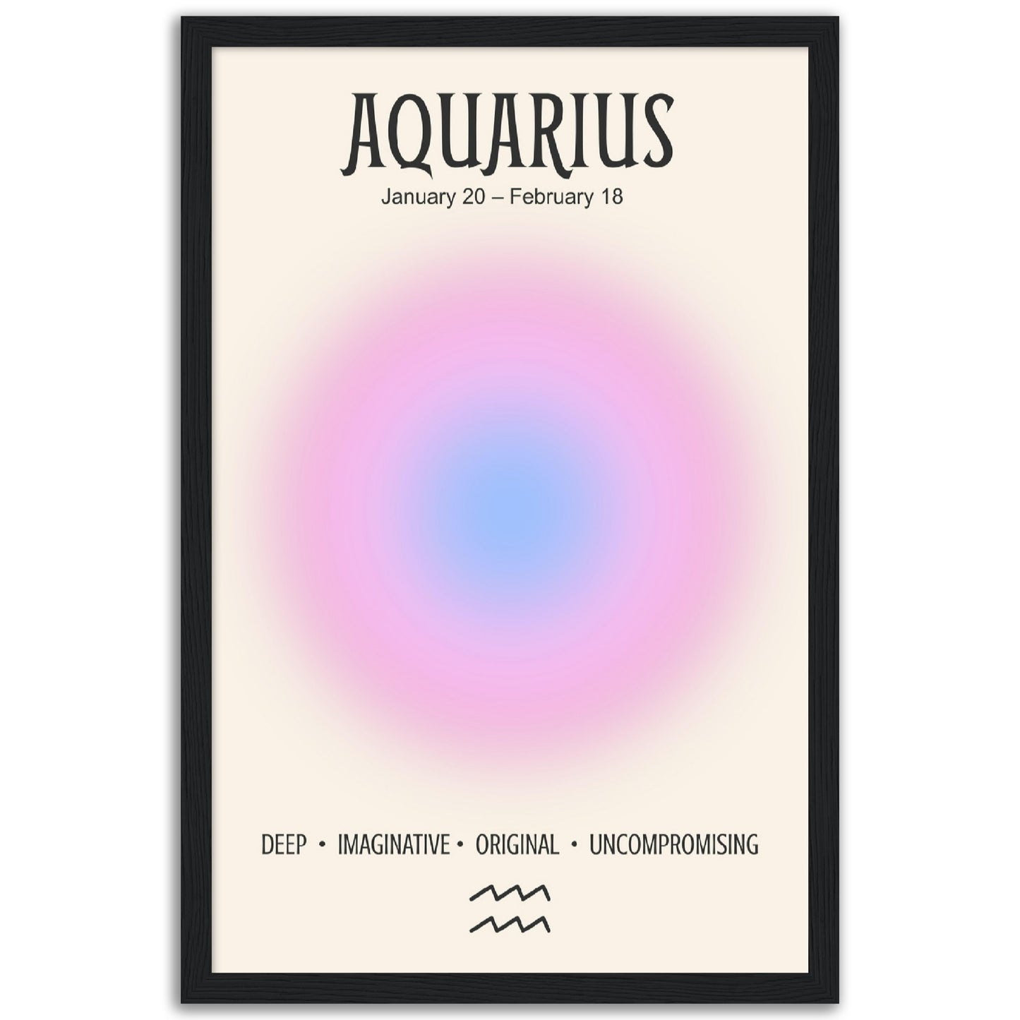 Aquarius Positive Aura Zodiac Print