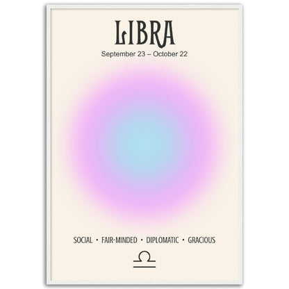 Libra Positive Aura Zodiac Print