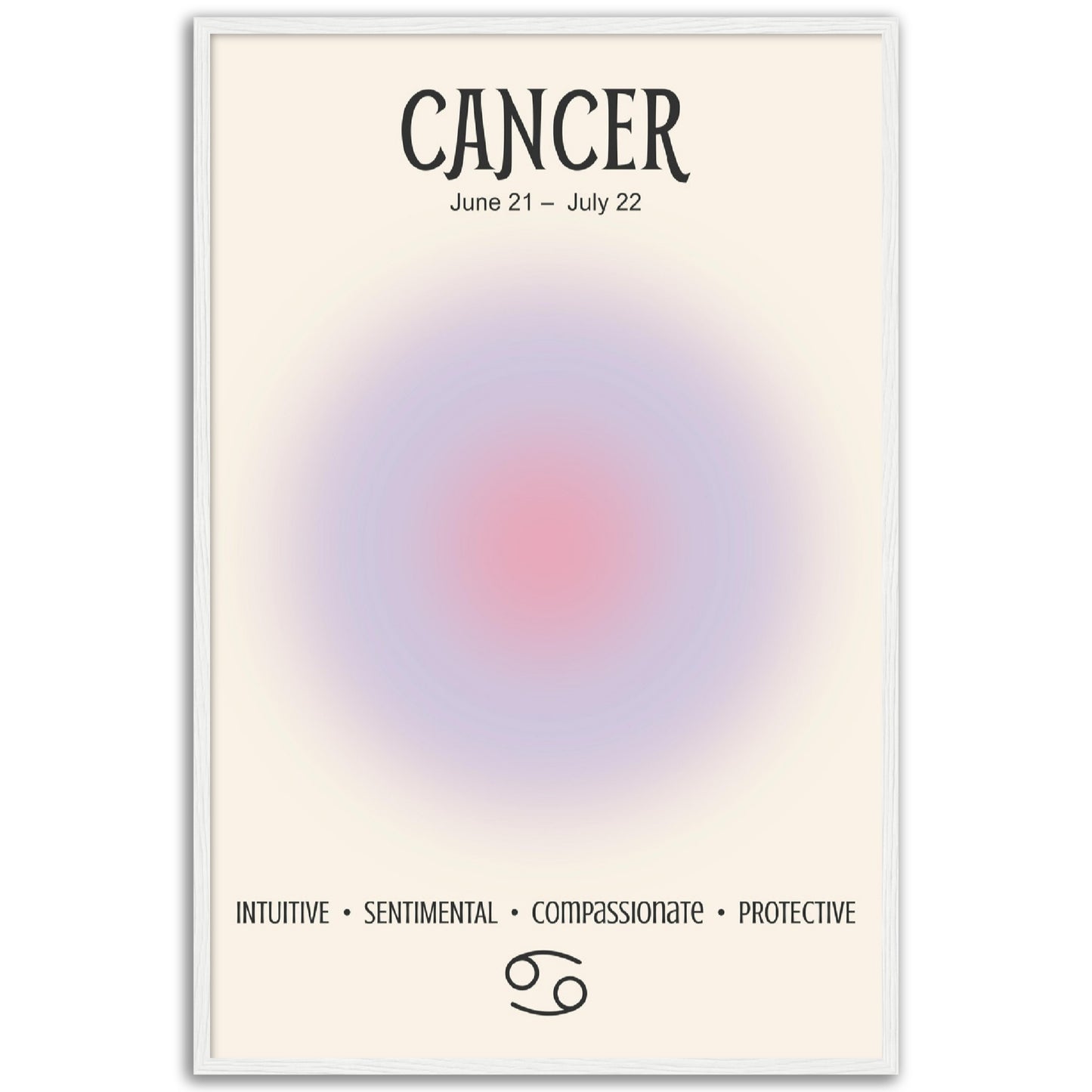 Cancer Positive Aura Zodiac Poster