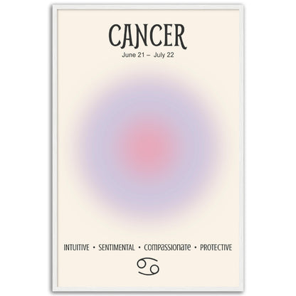 Cancer Positive Aura Zodiac Poster