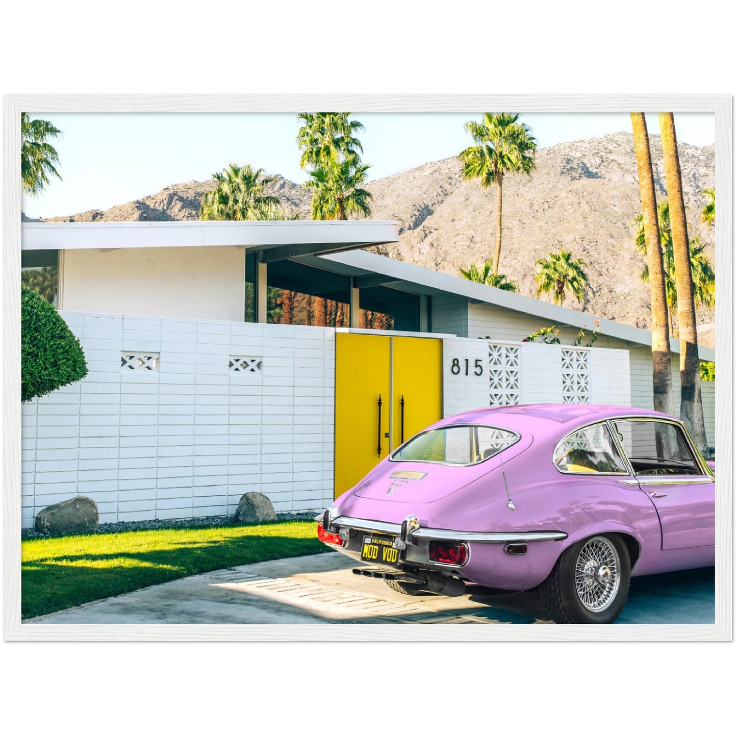 Pink Car in Palm Springs Poster