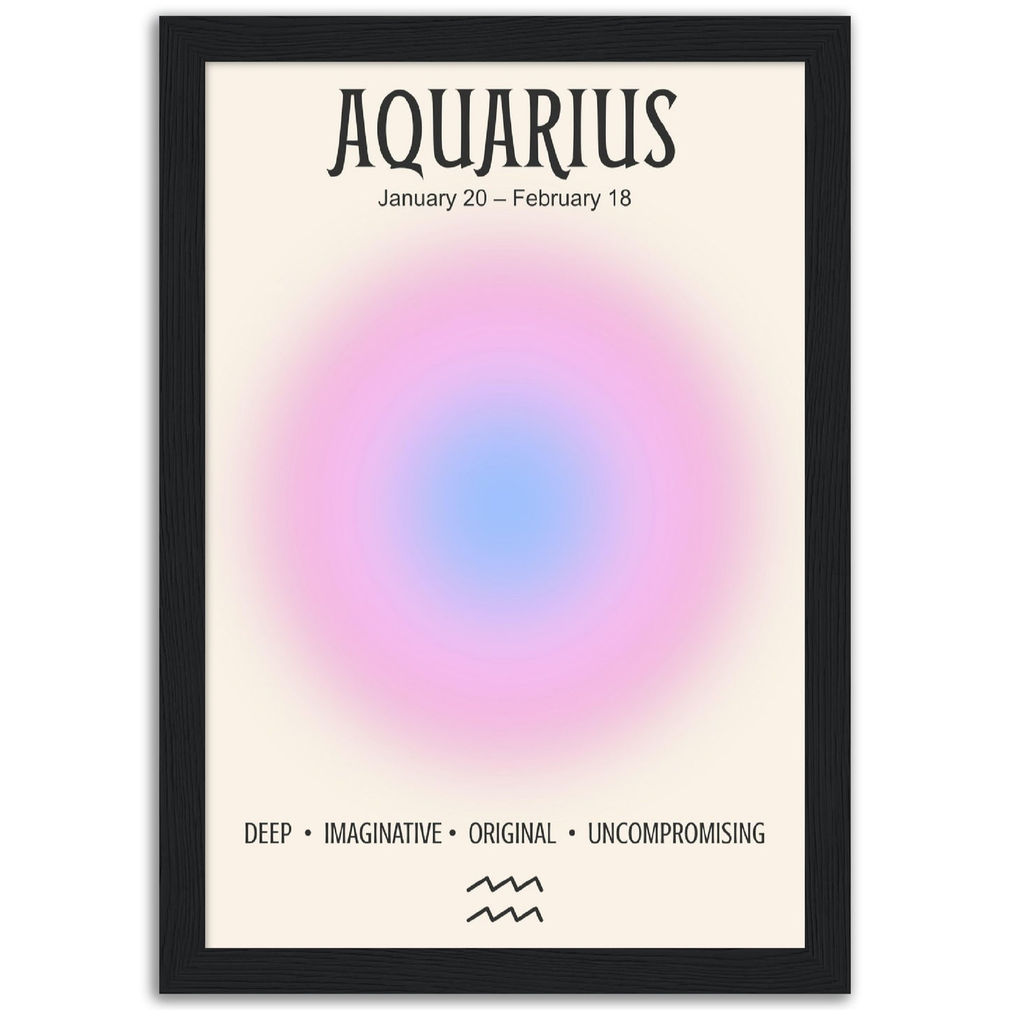 Aquarius Positive Aura Zodiac Print