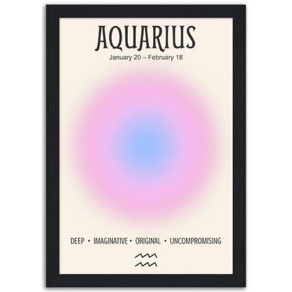 Aquarius Positive Aura Zodiac Print