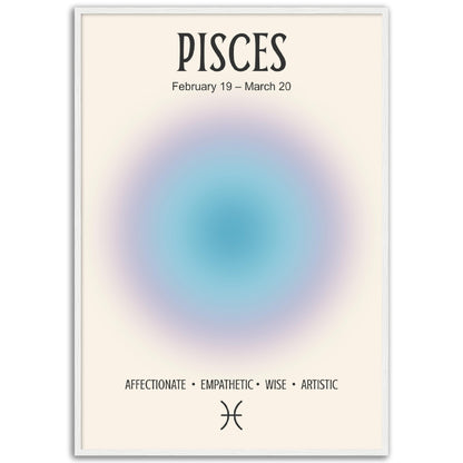 Pisces Positive Aura Zodiac Print