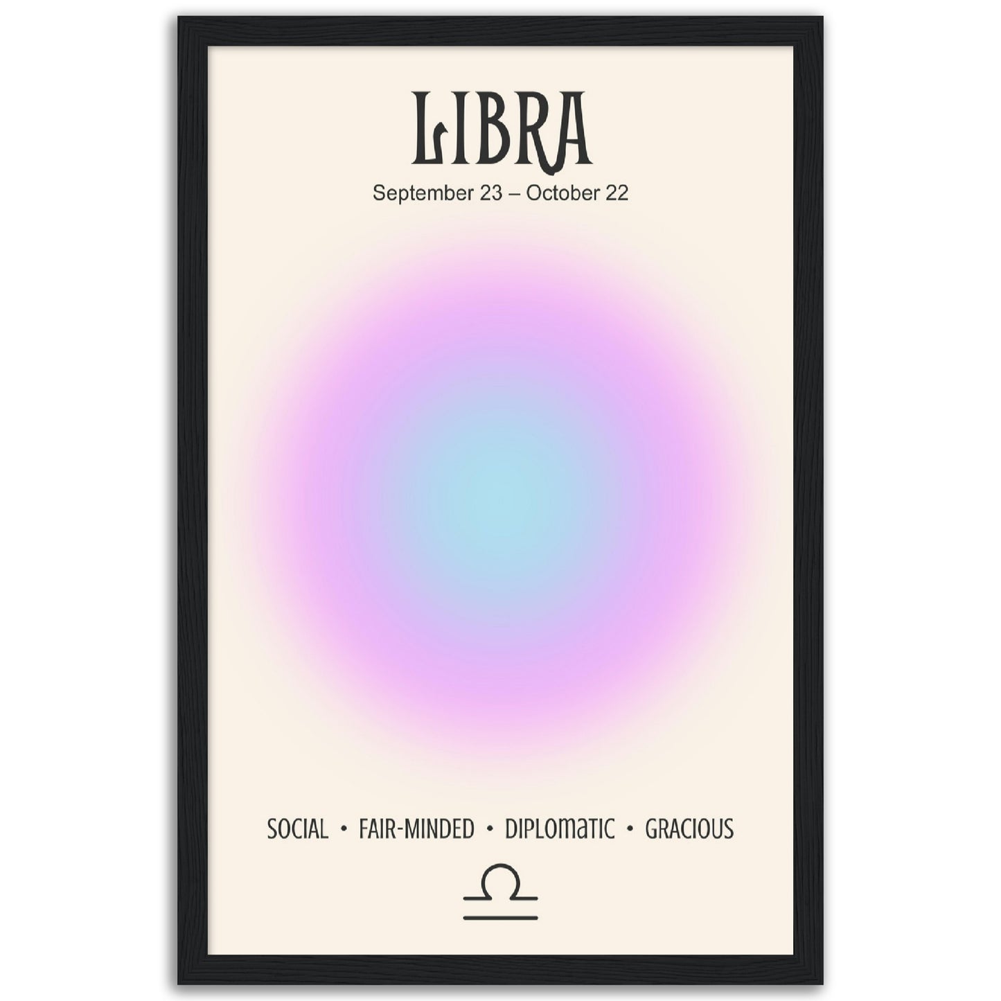 Libra Positive Aura Zodiac Print