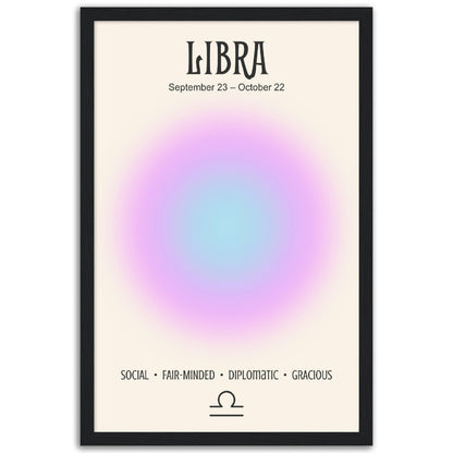 Libra Positive Aura Zodiac Print