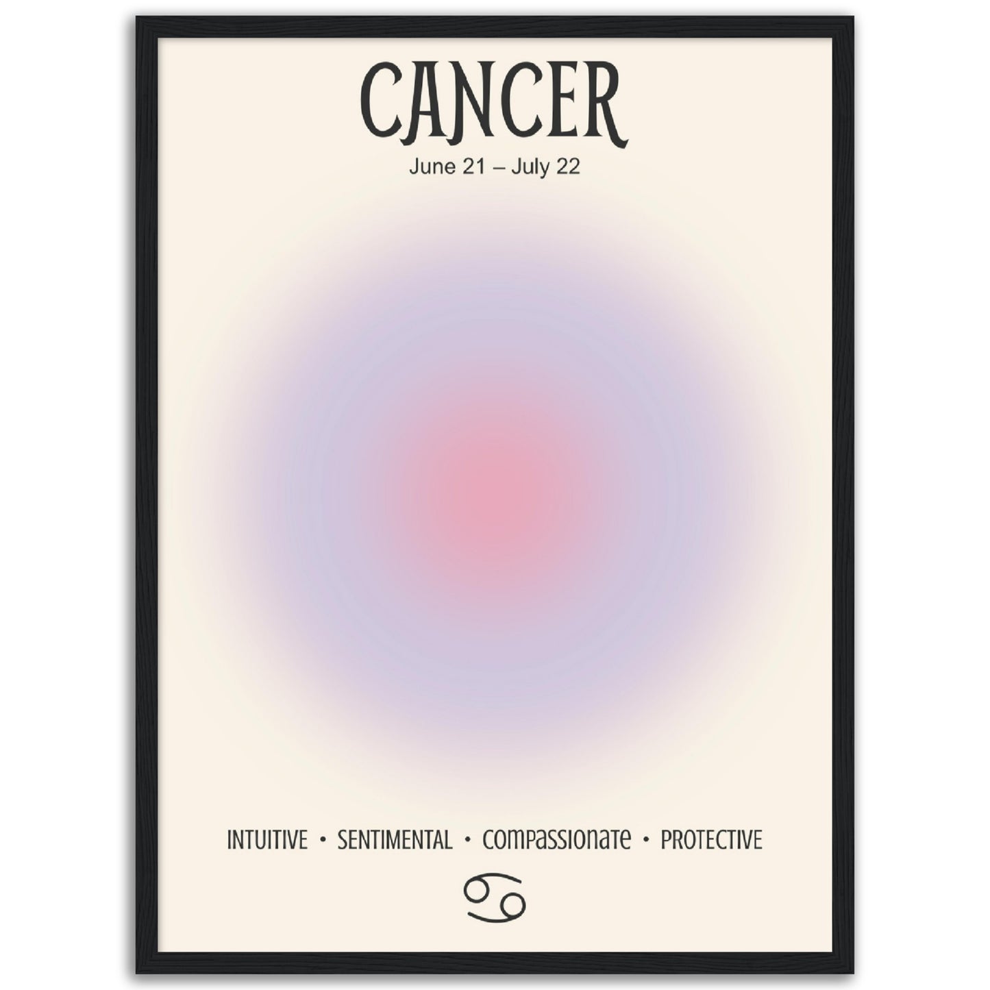 Cancer Positive Aura Zodiac Poster