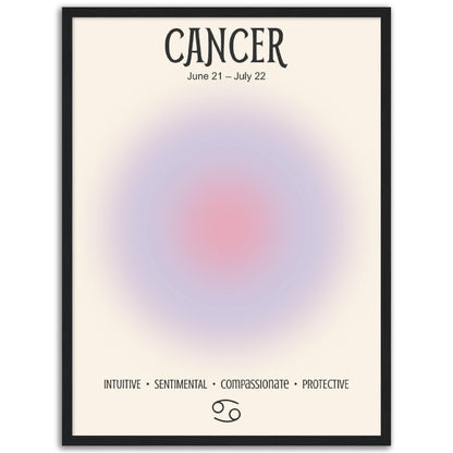 Cancer Positive Aura Zodiac Poster