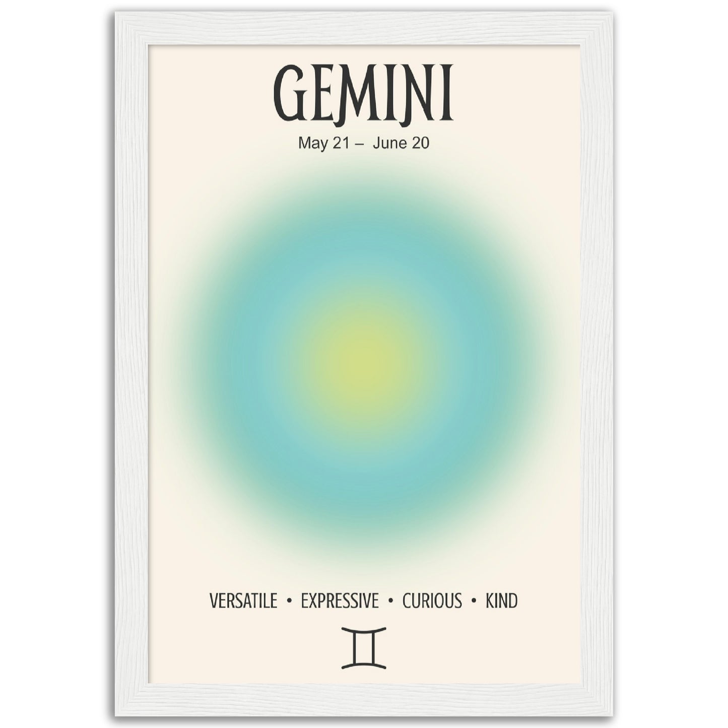 Gemini Positive Aura Zodiac Print