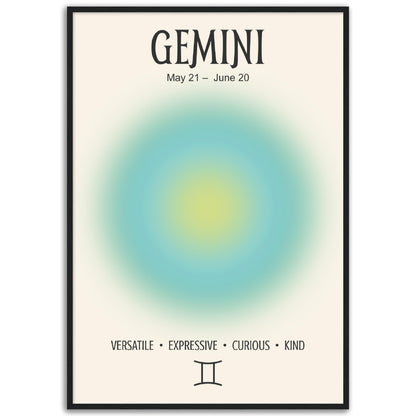 Gemini Positive Aura Zodiac Print