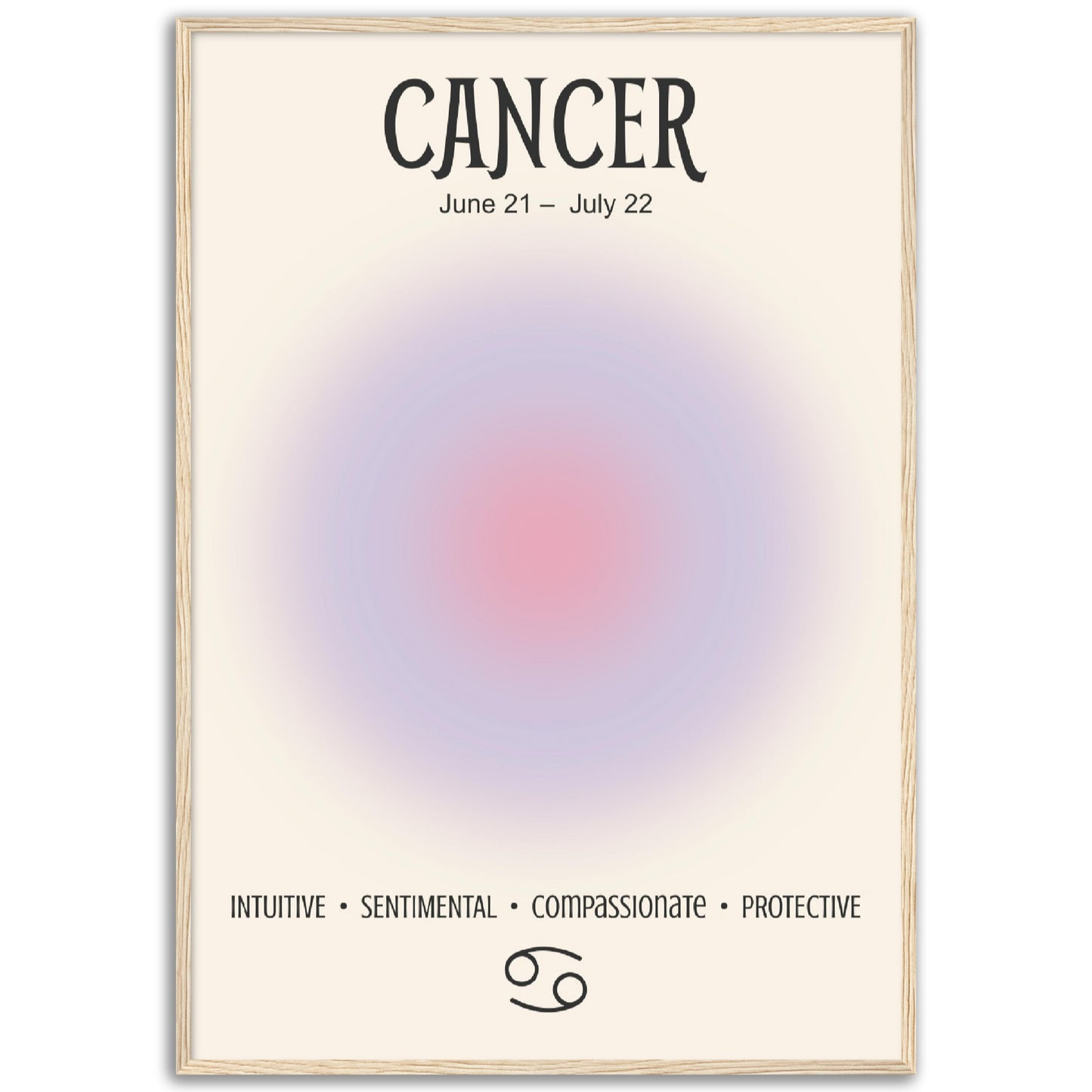 Cancer Positive Aura Zodiac Poster