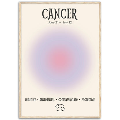 Cancer Positive Aura Zodiac Poster