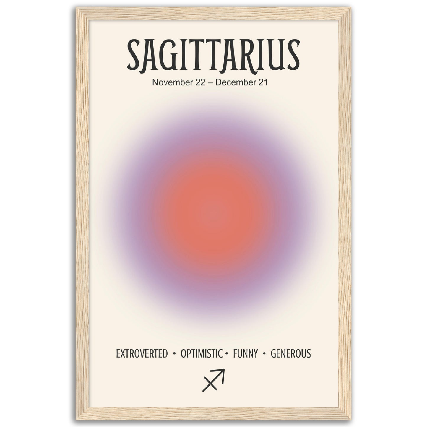 Sagittarius Positive Aura Zodiac Print