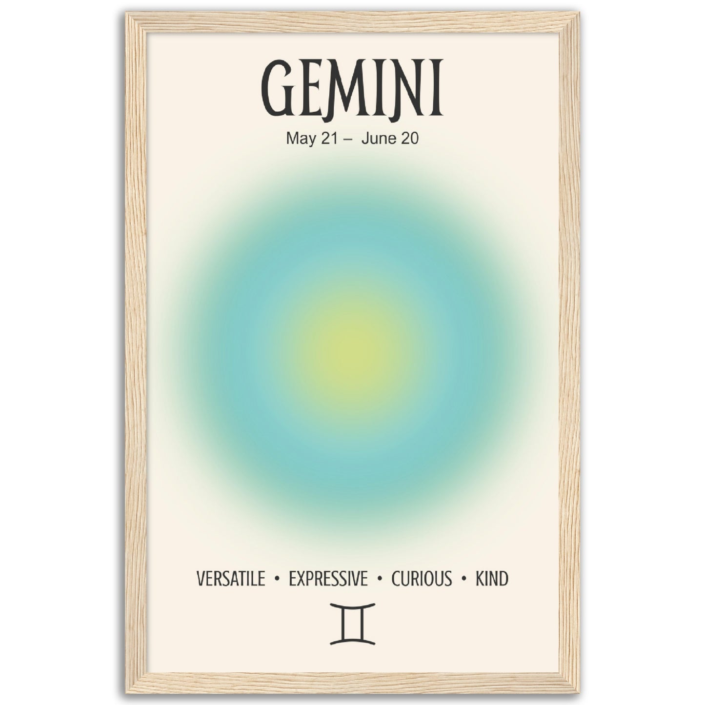 Gemini Positive Aura Zodiac Print