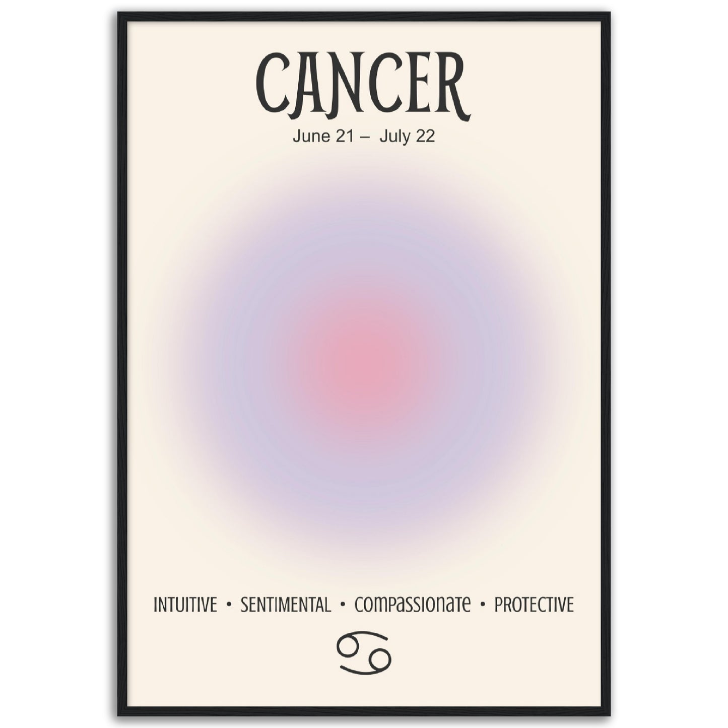 Cancer Positive Aura Zodiac Poster