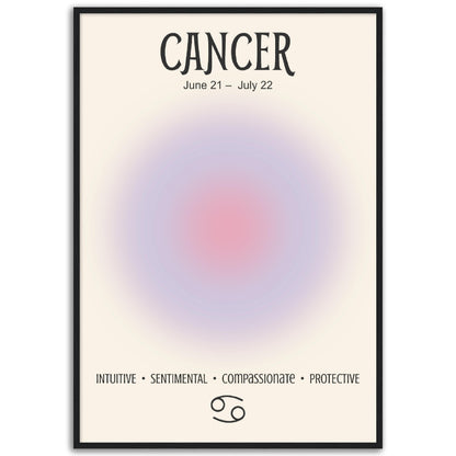 Cancer Positive Aura Zodiac Poster