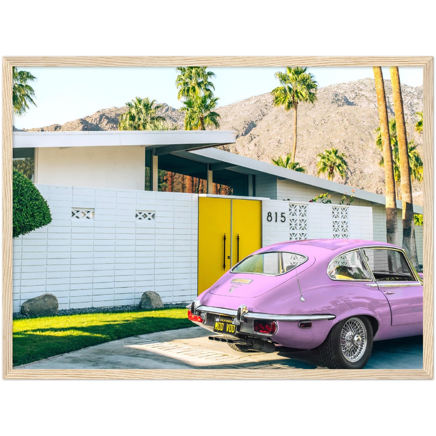 Pink Car in Palm Springs Poster