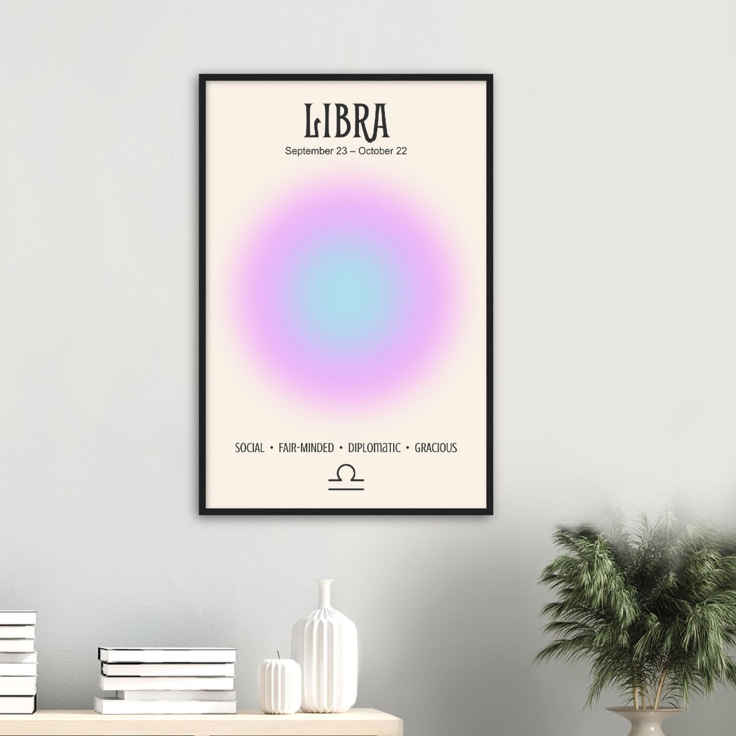 Libra Positive Aura Zodiac Print