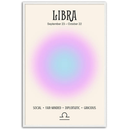 Libra Positive Aura Zodiac Print