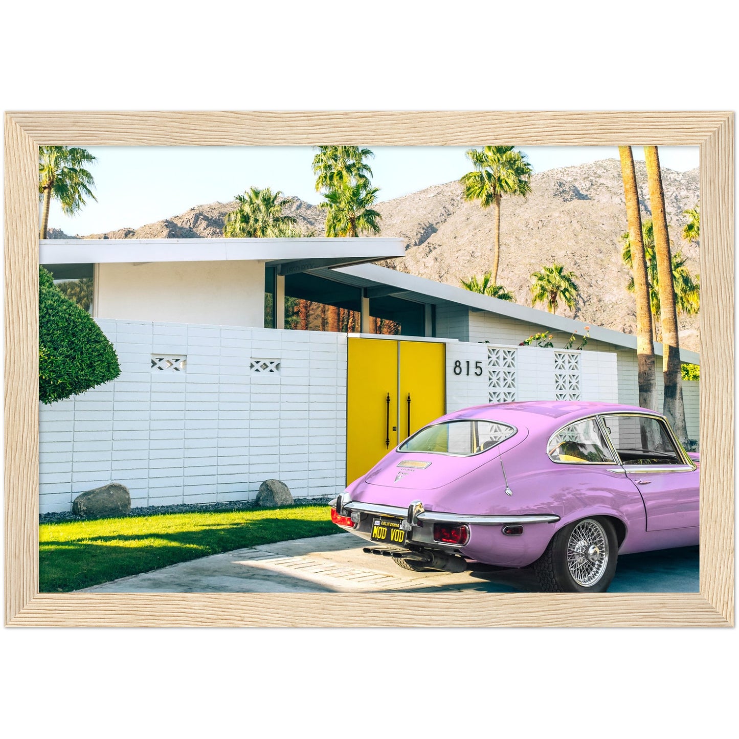 Pink Car in Palm Springs Poster