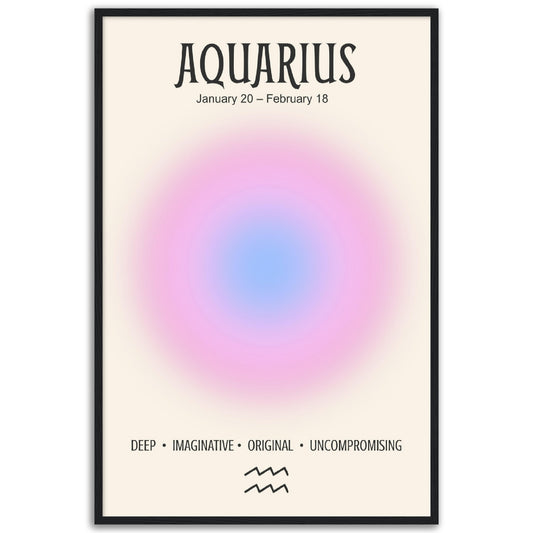Aquarius Positive Aura Zodiac Print