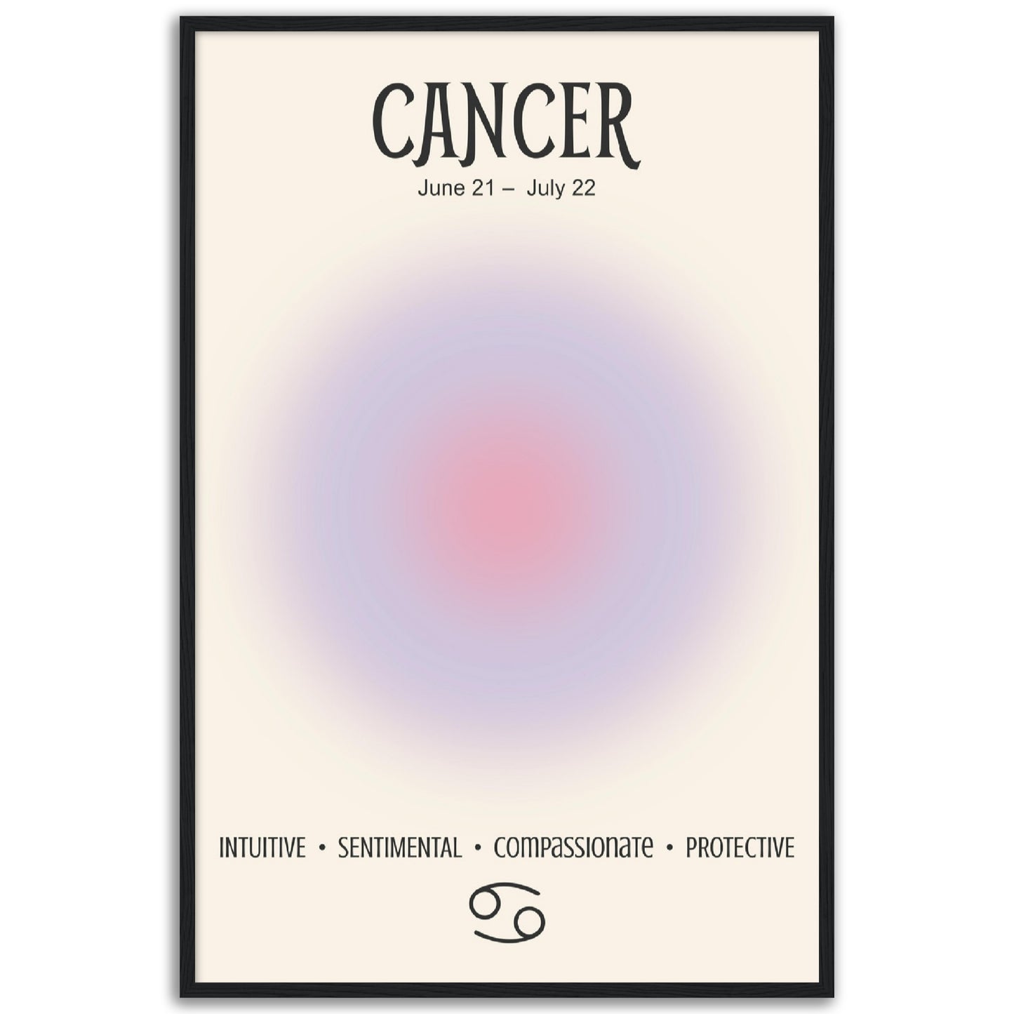 Cancer Positive Aura Zodiac Poster