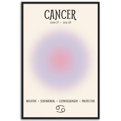 Cancer Positive Aura Zodiac Poster