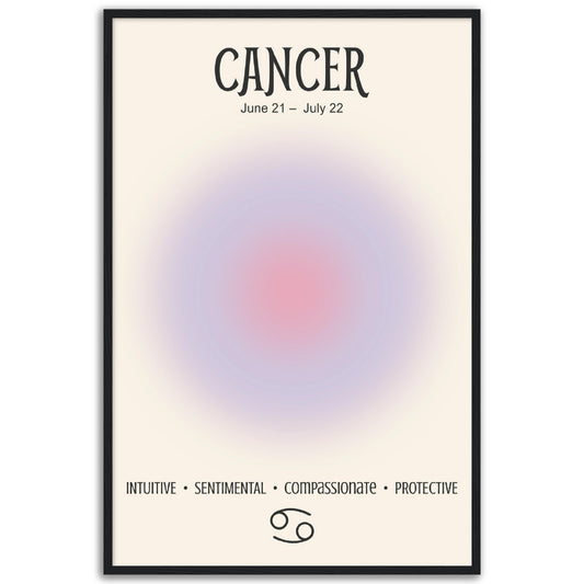 Cancer Positive Aura Zodiac Poster