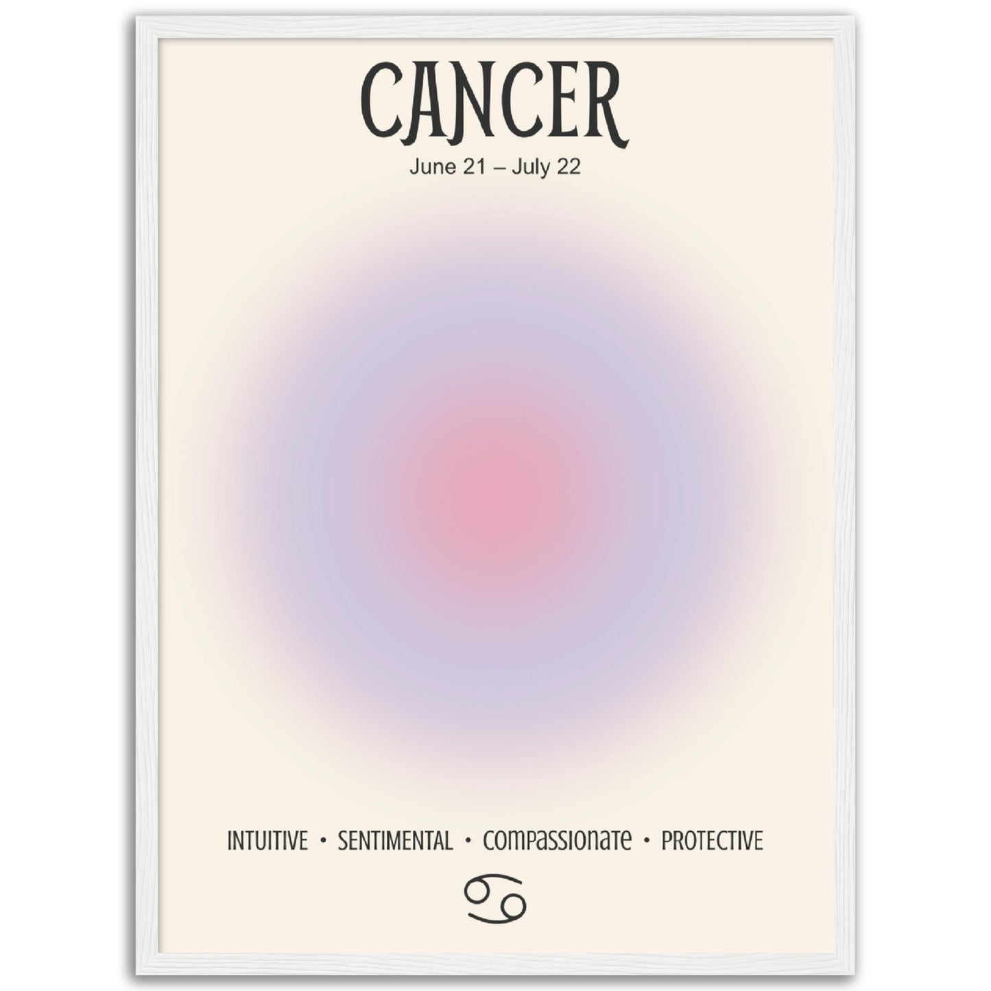 Cancer Positive Aura Zodiac Poster