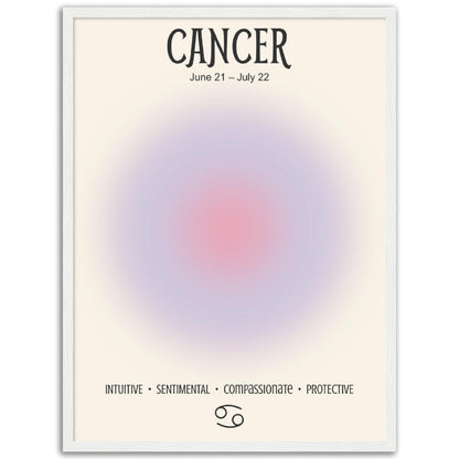 Cancer Positive Aura Zodiac Poster