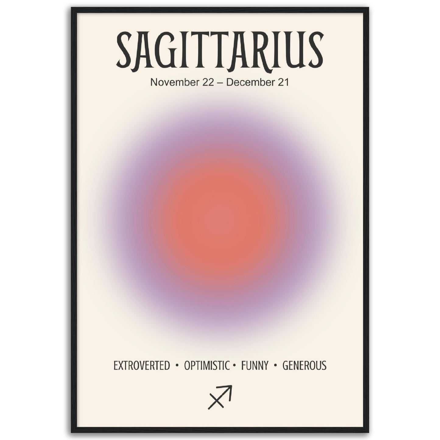 Sagittarius Positive Aura Zodiac Print