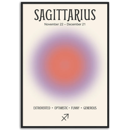 Sagittarius Positive Aura Zodiac Print