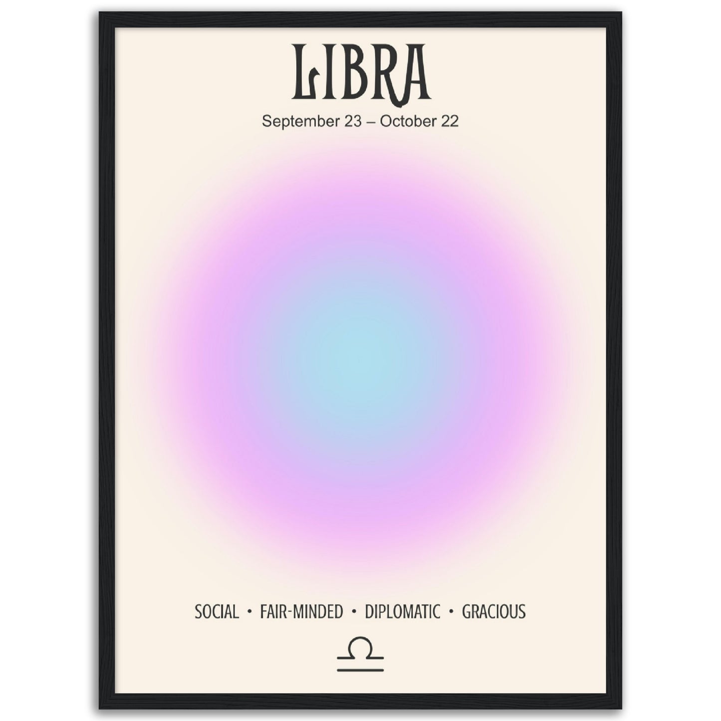 Libra Positive Aura Zodiac Print