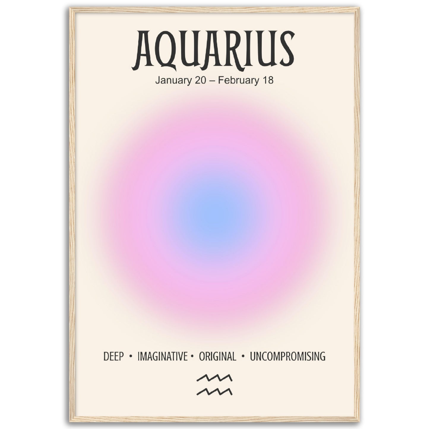 Aquarius Positive Aura Zodiac Print