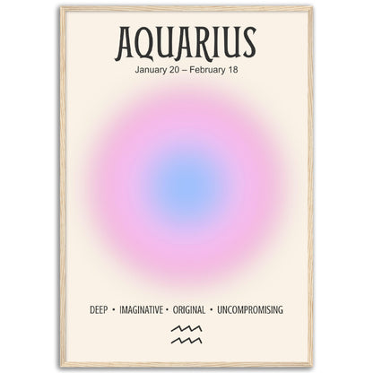 Aquarius Positive Aura Zodiac Print