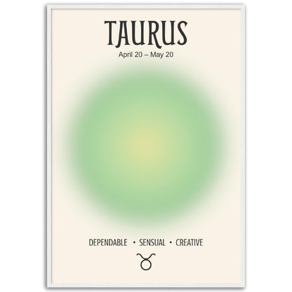 Taurus Positive Aura Zodiac Print