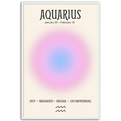 Aquarius Positive Aura Zodiac Print