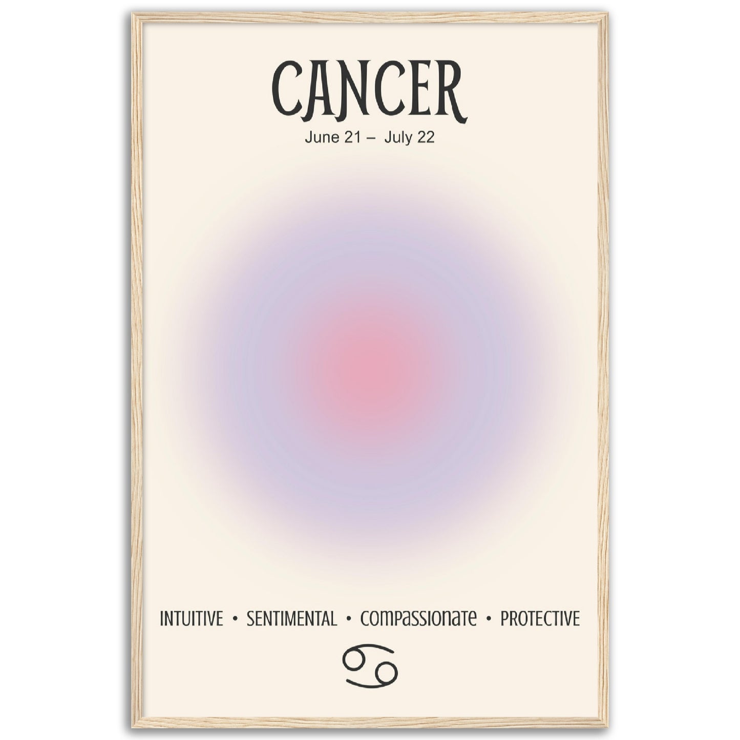 Cancer Positive Aura Zodiac Poster