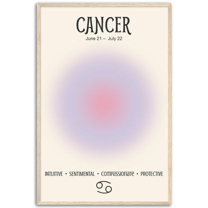 Cancer Positive Aura Zodiac Poster