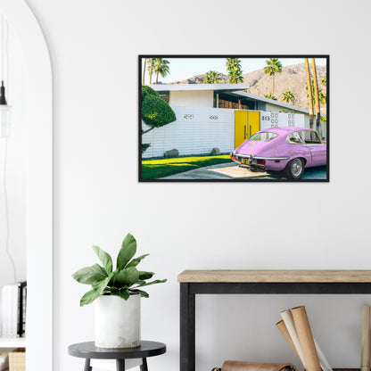 Pink Car in Palm Springs Poster